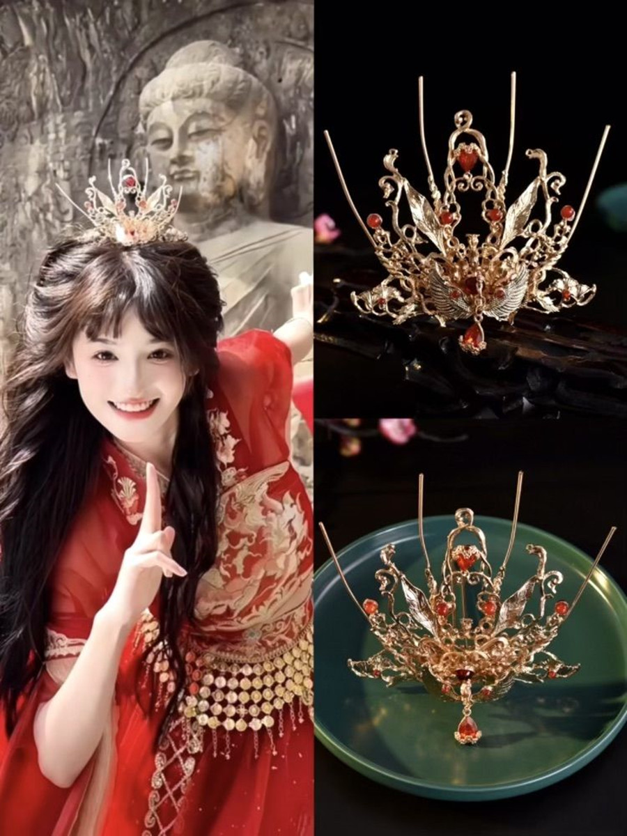 ‌ 古代の鳳凰王冠 ‌   帽子 結婚式 花嫁 ヘアアクセサ - Wedding Supply Store のレビューと価格