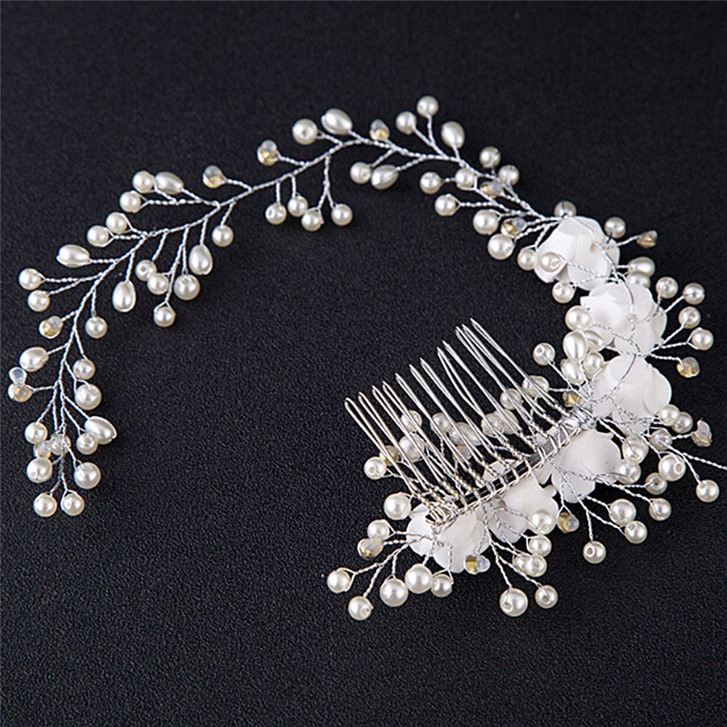 パールカラーのヘアピース,花のヘッドギア,ブライダルヘアオー - Wedding Supply Store のレビューと価格