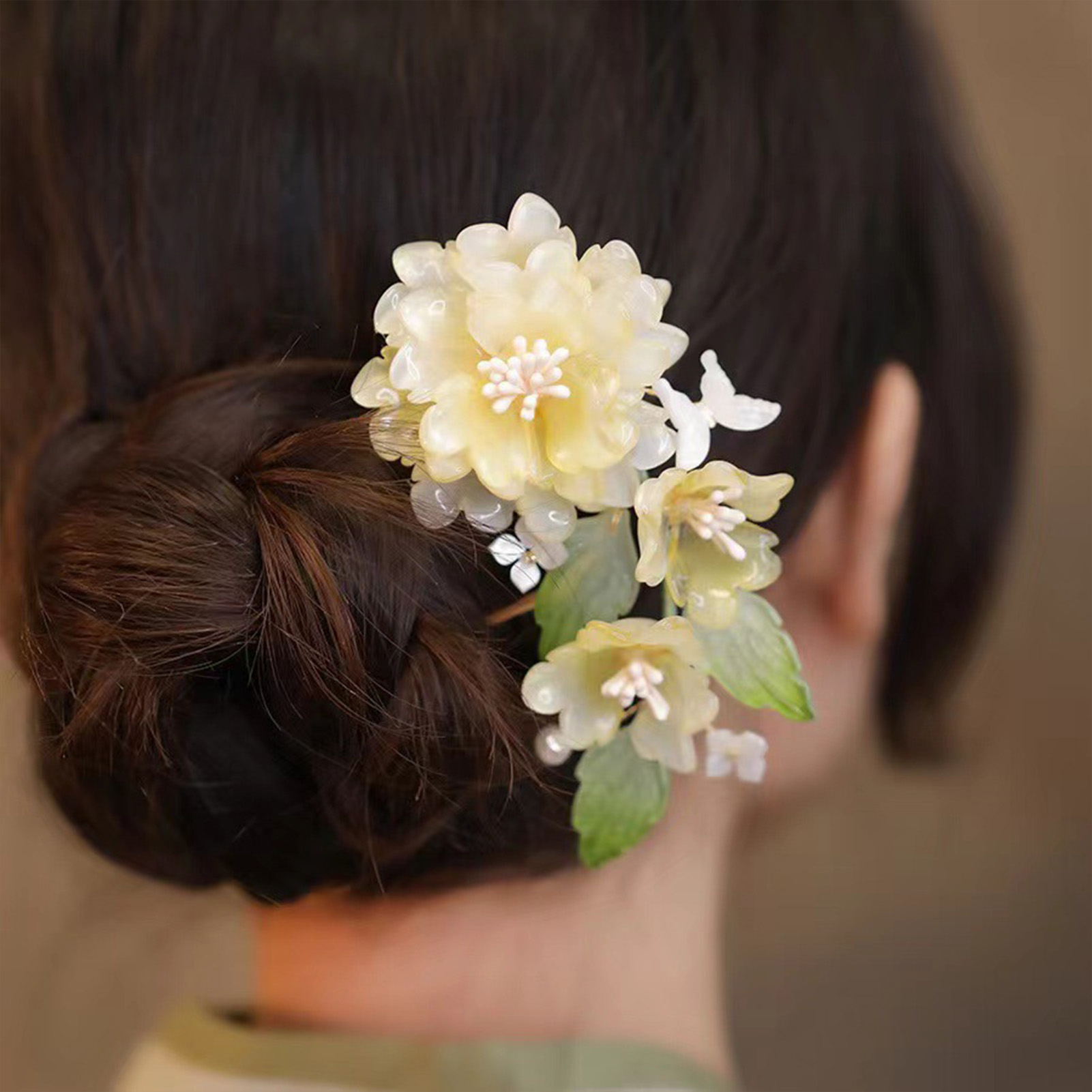 花のU字型ヘアピン中国漢服ヘアアクセサリークラシックウェディ - Wedding Supply Store のレビューと価格