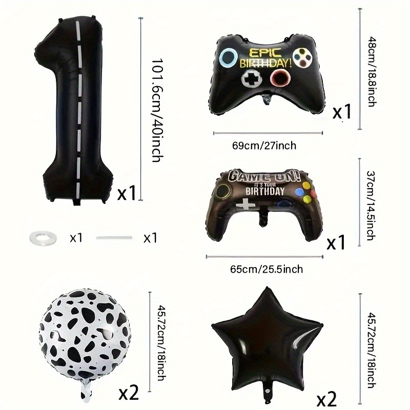 9個入りゲームパッド風船、黒い数字0-9の風船でゲームが始ま - Wedding Supply Online のレビューと価格